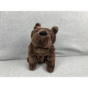 Bull‎ Dog Plush Stuffed Animal 11" Dan Dee Collectors Choice Brown Sitting